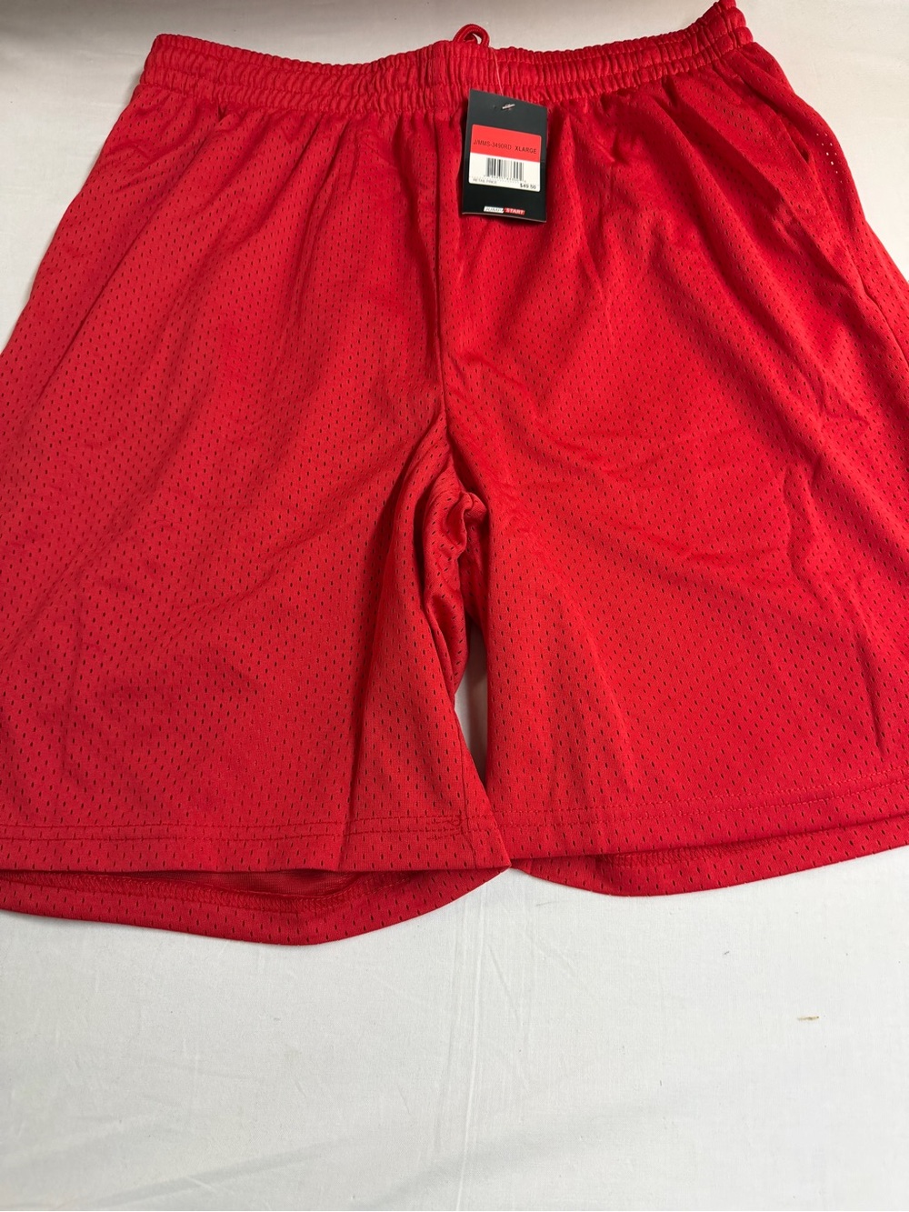 Red Men's Mesh Athletic Shorts - Unbranded